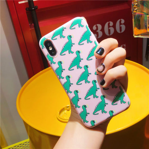 Cute Dinosaur Patterned Phone Case For iphone 6 6S 7 8 plus Cases For iphone X 5 5S SE XR XS Max