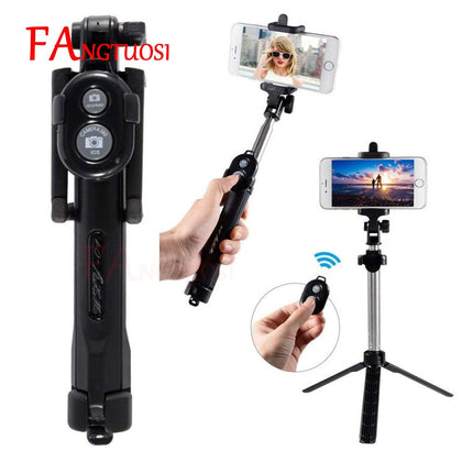 New 3 in 1 Wireless Bluetooth Selfie Stick + Mini Selfie Tripod with Remote Control For iPhone X 8 7 6s plus Portable Monopod