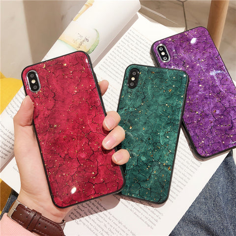 VZD Luxury Shining Gold Foil Soft TPU Case For iPhone X XR XS MAX Bling Glitter Silicone Cover For iPhone 8 7 6 6S Plus Back