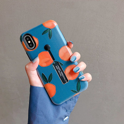 Retro Orange Painting Phone Case For iphone X XR XS Max Case For iphone 6 6S 7 8 Plus