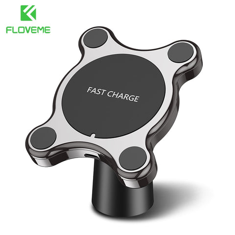 FLOVEME Car Mount Qi Wireless Charger For Samsung Galaxy S9 S10 S8 Note 9 Wireless Charging Car Phone Holder For iPhone XS MAX X
