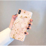 Luxury Gold Foil Bling Marble Phone Case For iPhone X XS Max XR Soft TPU Cover For iPhone 7 8 6 6s Plus Glitter Case
