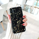 Luxury Gold Foil Bling Marble Phone Case For iPhone X XS Max XR Soft TPU Cover For iPhone 7 8 6 6s Plus Glitter Case