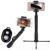 Bluetooth remote control mobile phone selfie stick with mirror aluminum alloy folding self-timer artifact