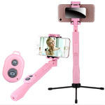 Bluetooth remote control mobile phone selfie stick with mirror aluminum alloy folding self-timer artifact