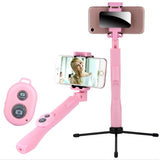 Bluetooth remote control mobile phone selfie stick with mirror aluminum alloy folding self-timer artifact