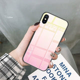 For iPhone XS Max SX XR Case Tempered Glass Case For iPhone 7 8 X 6 6S Plus 5 5s