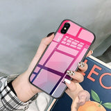 For iPhone XS Max SX XR Case Tempered Glass Case For iPhone 7 8 X 6 6S Plus 5 5s