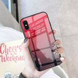 For iPhone XS Max SX XR Case Tempered Glass Case For iPhone 7 8 X 6 6S Plus 5 5s