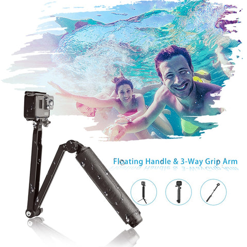 Waterproof Selfie Stick Long Floating Hand Grip 3-Way Grip Arm Monopod Pole Tripod for Xiaomi YI SJCAM EKEN GoPro Hero 7 6 5 4 3