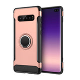 Phone case for Samsung Galaxy S10 plus , Ikase store Shockproof Carbon Fiber Phone case Finge ring holder case With Car magnetic