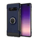 Phone case for Samsung Galaxy S10 plus , Ikase store Shockproof Carbon Fiber Phone case Finge ring holder case With Car magnetic