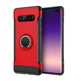 Phone case for Samsung Galaxy S10 plus , Ikase store Shockproof Carbon Fiber Phone case Finge ring holder case With Car magnetic